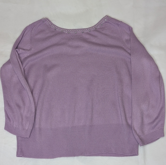 Beaded Sweater Worthington Pearl & Rhinestone Luxe Holiday Glam - Picture 9 of 14